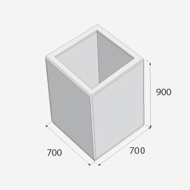 Gigant Cube Plant Pot Maße 70x70x90 cm